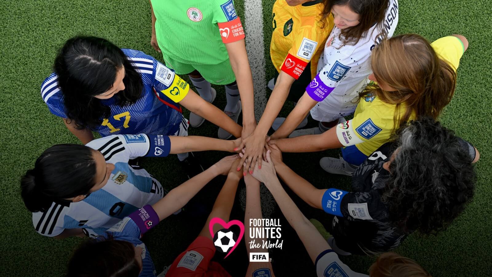 Football unites the world - girls with armbands